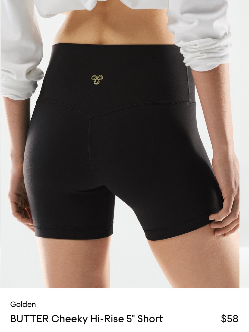 Aritzia Golden Butter Hi-Rise 5” Bike Shorts in Black